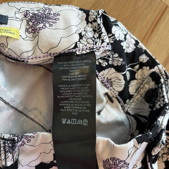 Anthropologie Maeve The Colette Black Floral Print Wide Leg Pants Size 27 - Picture 10 of 15